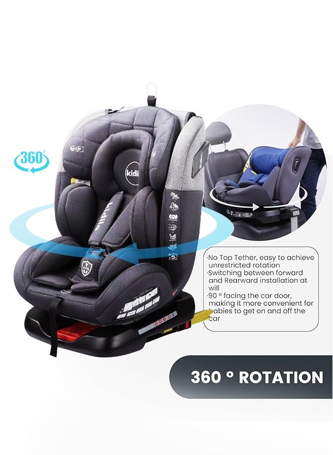 Kidilo Convertible Car Seat, 360° Rotating Seat, Rear-Facing or Forward-Facing Car Seat, Black - Image 2