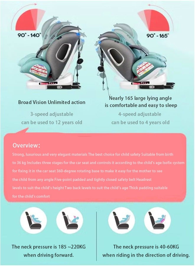Kidilo Convertible Car Seat, 360° Rotating Seat, Rear-Facing or Forward-Facing Car Seat, Black - Image 4