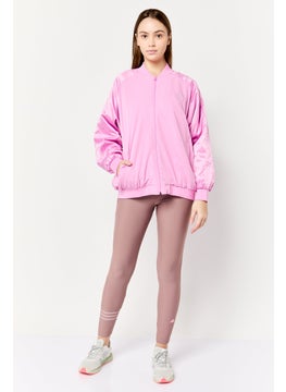 adidas Originals Women Sportswear Fit Long Sleeve Outdoor Bomber Jacket, Pink  - Image 4