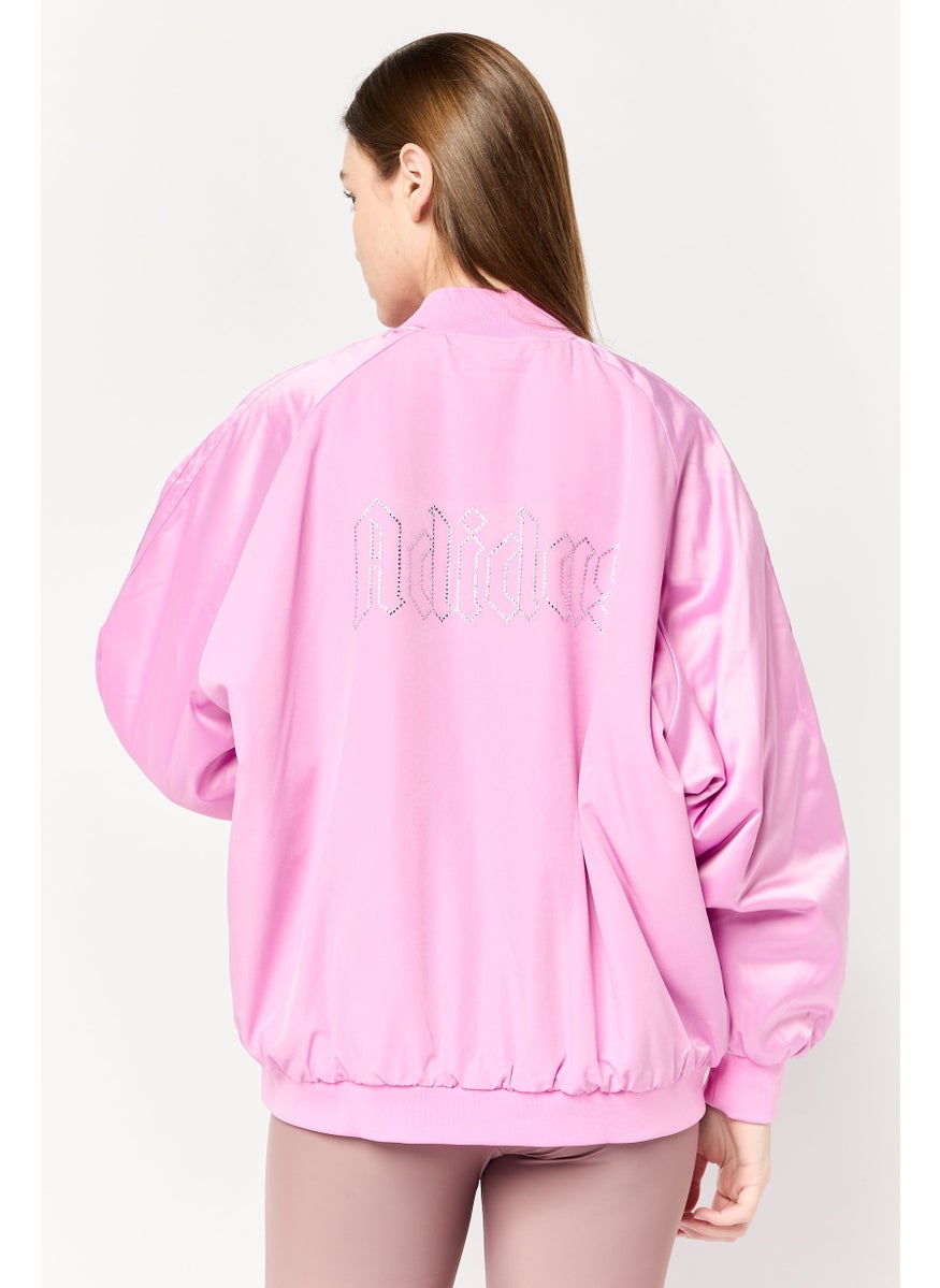 adidas Originals Women Sportswear Fit Long Sleeve Outdoor Bomber Jacket, Pink  - Image 3