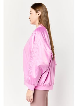 adidas Originals Women Sportswear Fit Long Sleeve Outdoor Bomber Jacket, Pink  - Image 2