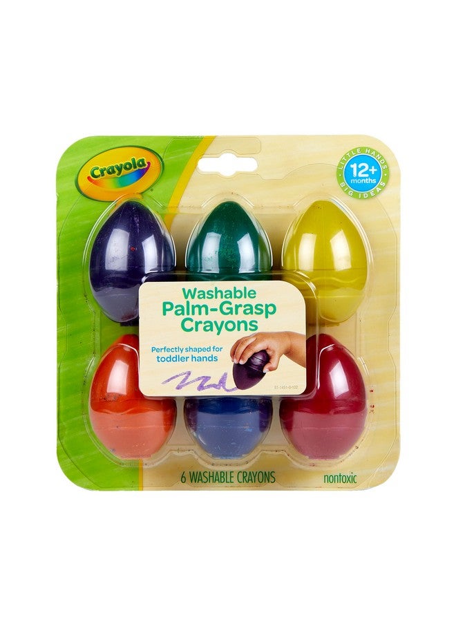 Crayola My First Palm Grip Crayons, Toddler, Coloring Gift, 6 Count, Assorted Colors - Image 1