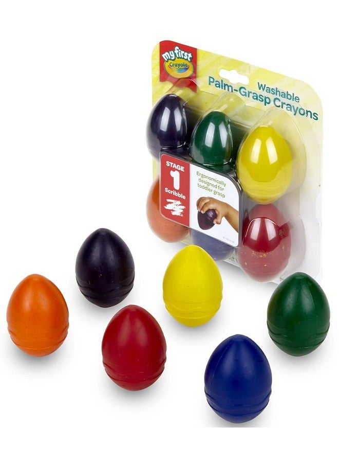 Crayola My First Palm Grip Crayons, Toddler, Coloring Gift, 6 Count, Assorted Colors - Image 2