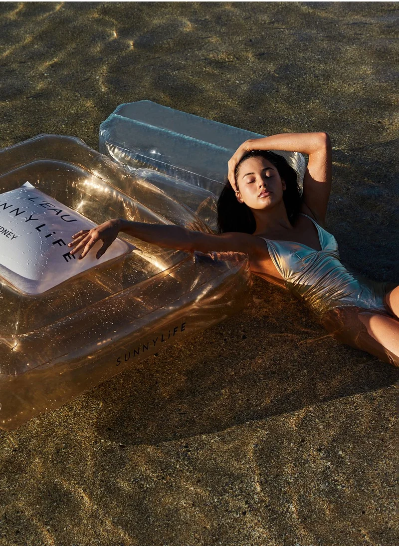 SUNNY LIFE Parfum Champagne Luxe Inflatable Lie-On Pool Float