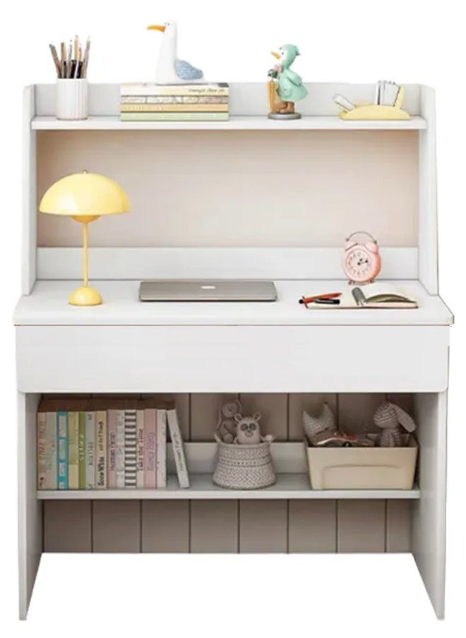 DubaiGallery - Upgraded Multipurpose Modern Design Unique Style Laptop Desk 15 mm Thickness Wood Sheet Table with Storage Drawer and Bookshelves 80 x 50 x 120 cm - Image 1