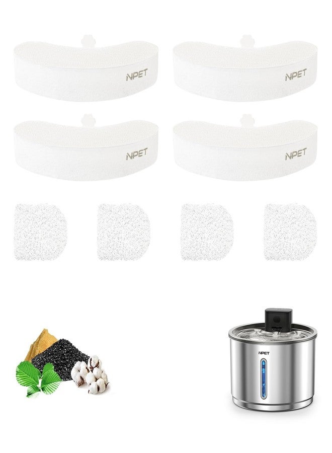NPET Replacement Filters for WF210plus-WM Stainless Steel Wireless Pet Water Fountain (4 Pieces) - Image 1