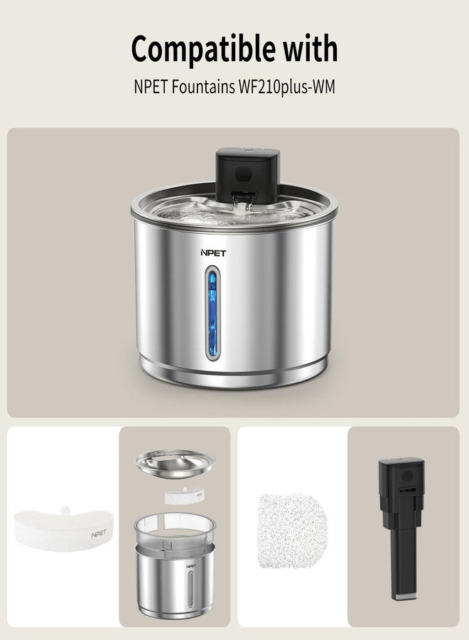 NPET Replacement Filters for WF210plus-WM Stainless Steel Wireless Pet Water Fountain (4 Pieces) - Image 4