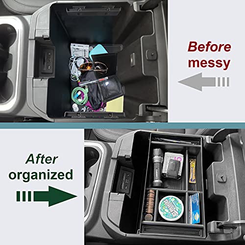PIMCAR Center Console Organizer for 2019-2022 Chevy Silverado 1500/GMC Sierra 1500 & 2020-2023 Silverado/Sierra 2500HD/3500HD | Full Console Bucket Seats Only | Black Interior Trim Accessory - Image 5