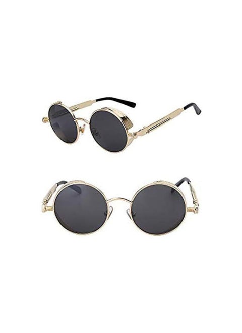 Bold Industrial Design Unisex Glasses - Make a statement of style and uniqueness (Gold, Blue)