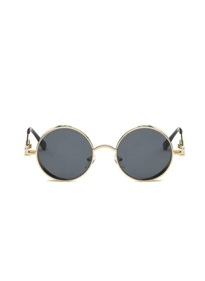 Bold Industrial Design Unisex Glasses - Make a statement of style and uniqueness (Gold, Blue)