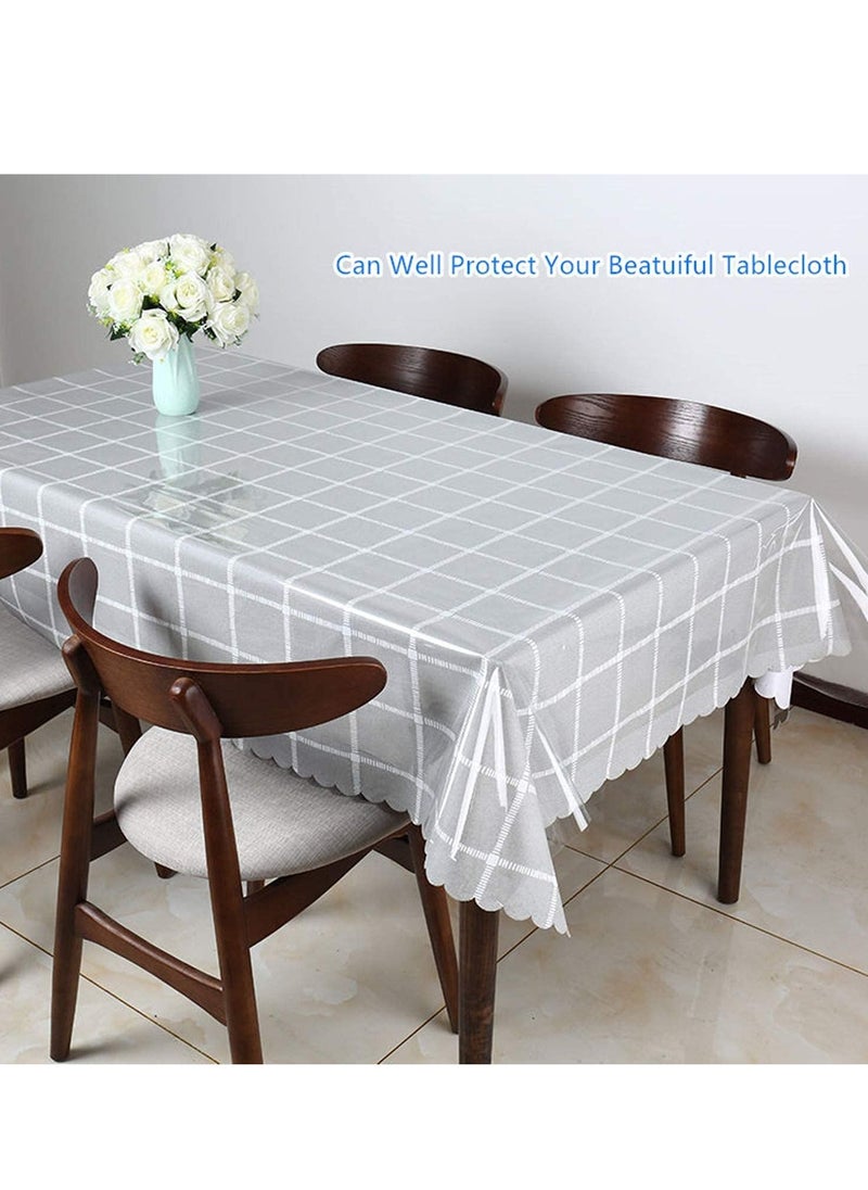 XiuWoo Tablecloth Protector Waterproof Oil-Proof Plastic Table Cover 120x140CM  - Image 3