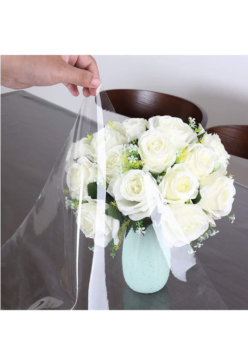 XiuWoo Tablecloth Protector Waterproof Oil-Proof Plastic Table Cover 120x140CM  - Image 4