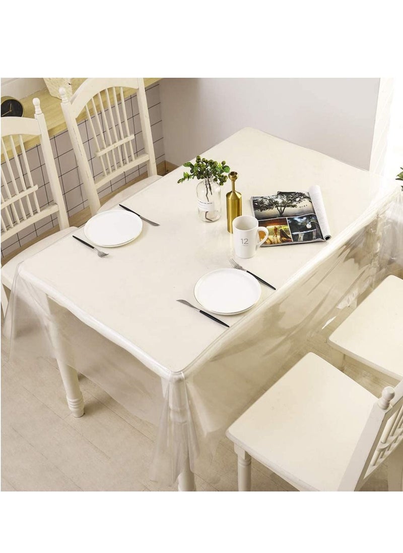 XiuWoo Tablecloth Protector Waterproof Oil-Proof Plastic Table Cover 120x140CM  - Image 5