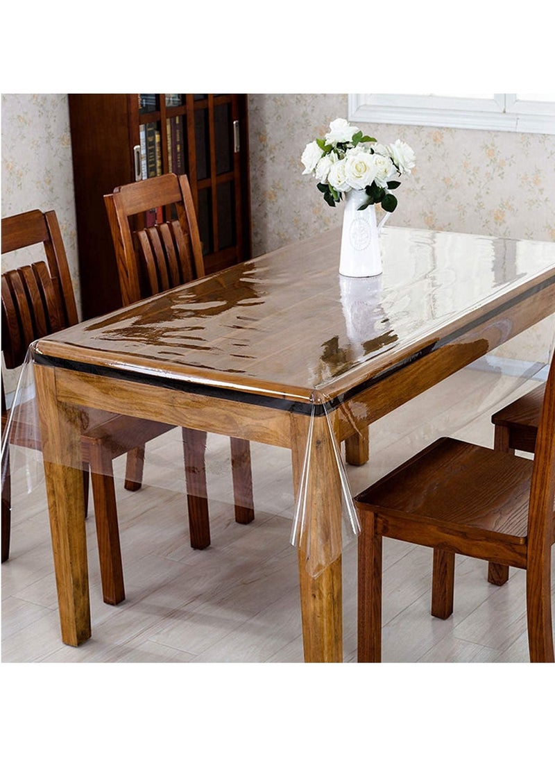 XiuWoo Tablecloth Protector Waterproof Oil-Proof Plastic Table Cover 120x140CM  - Image 2