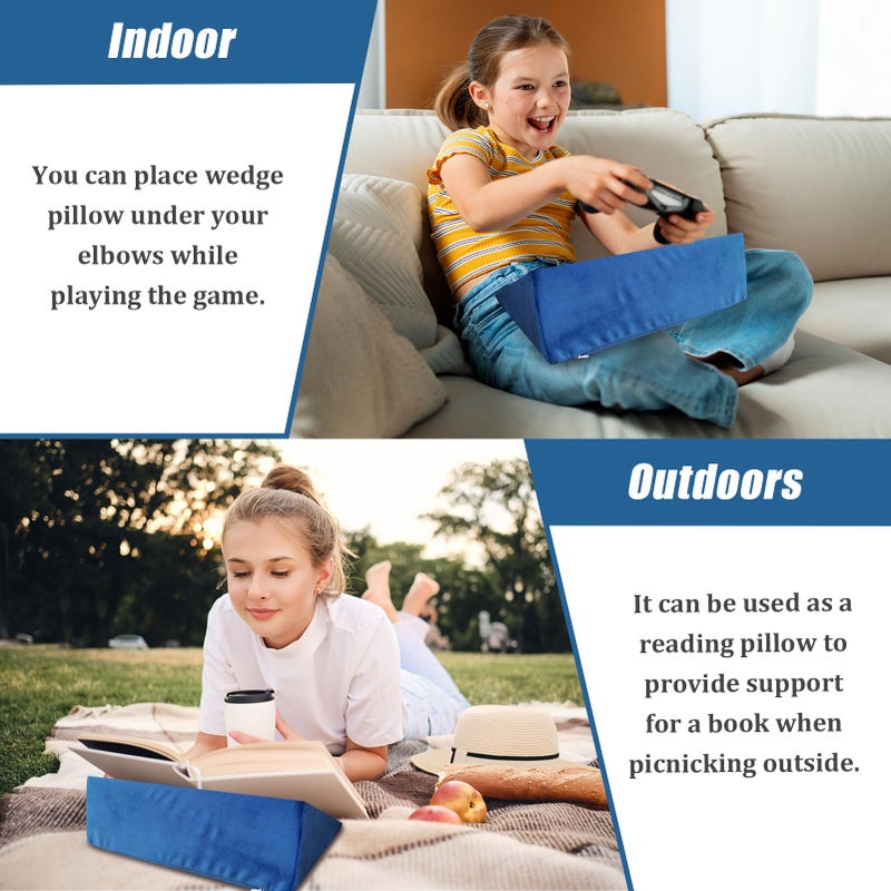 Zantle Small Wedge Pillow, Wedge Pillow for Bed Sores, Positioning Pillow, Positioning Wedge, Mini Pillow for Laptop and Yoga, Small Foam Wedge for Chair (1 Unit, Blue) - Image 5