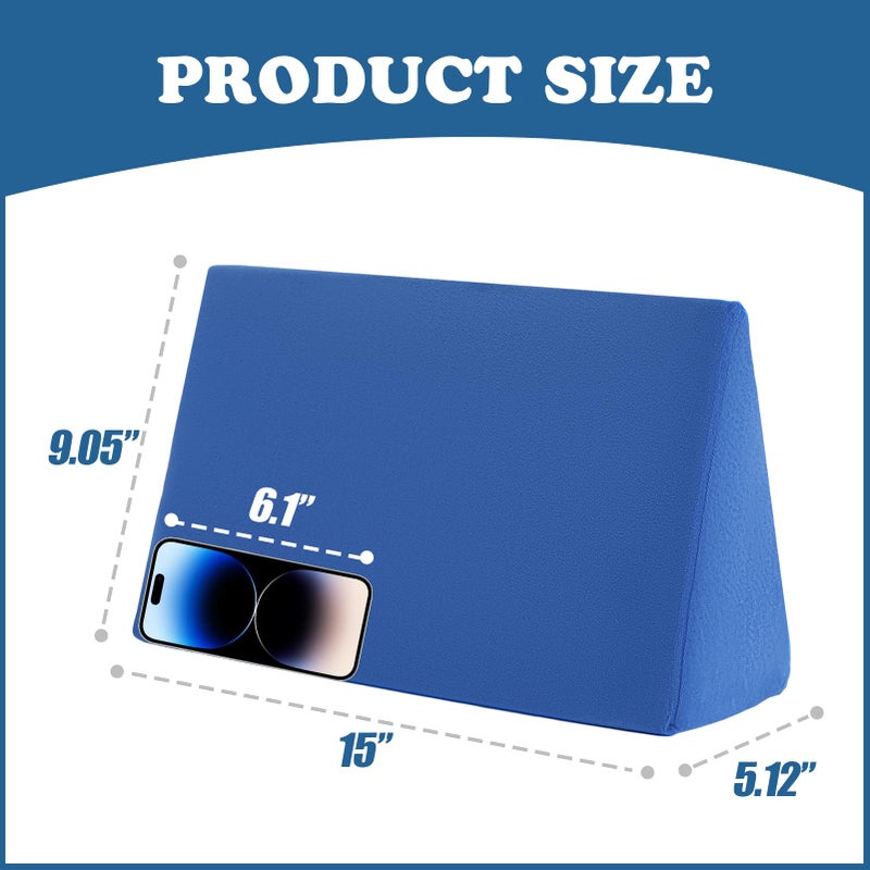 Zantle Small Wedge Pillow, Wedge Pillow for Bed Sores, Positioning Pillow, Positioning Wedge, Mini Pillow for Laptop and Yoga, Small Foam Wedge for Chair (1 Unit, Blue) - Image 2