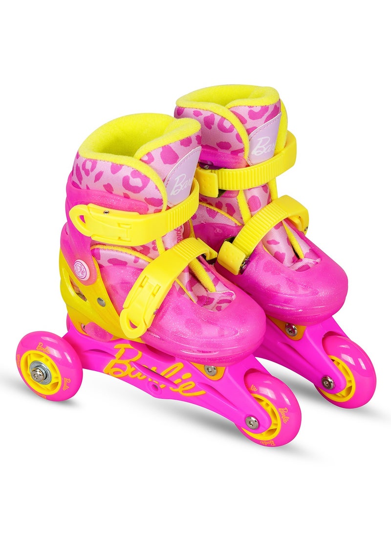 Spartan Barbie 2in1 Skates XS Size 27-30 | Adjustable Inline and Quad Configuration | Durable Plastic Chassis | PVC Wheels | 608Z Bearings | Safe & Stylish for Beginners | SP-1026 - Image 1