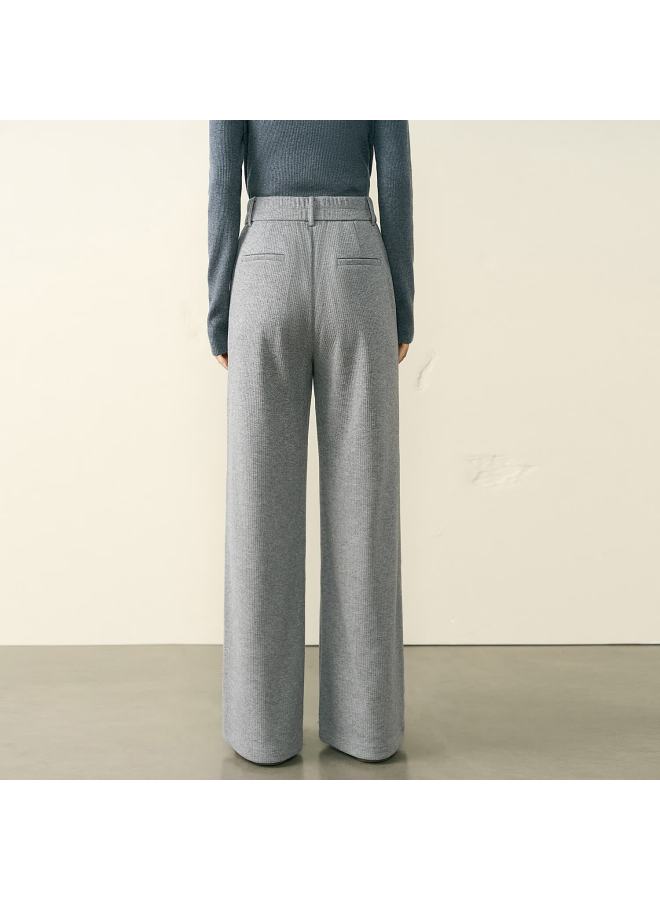Yanyee Fashion Draped Loose Slimming Wide-leg Pants For Women  Autumn Commuting Straight Casual Trousers Apricot S - Image 3