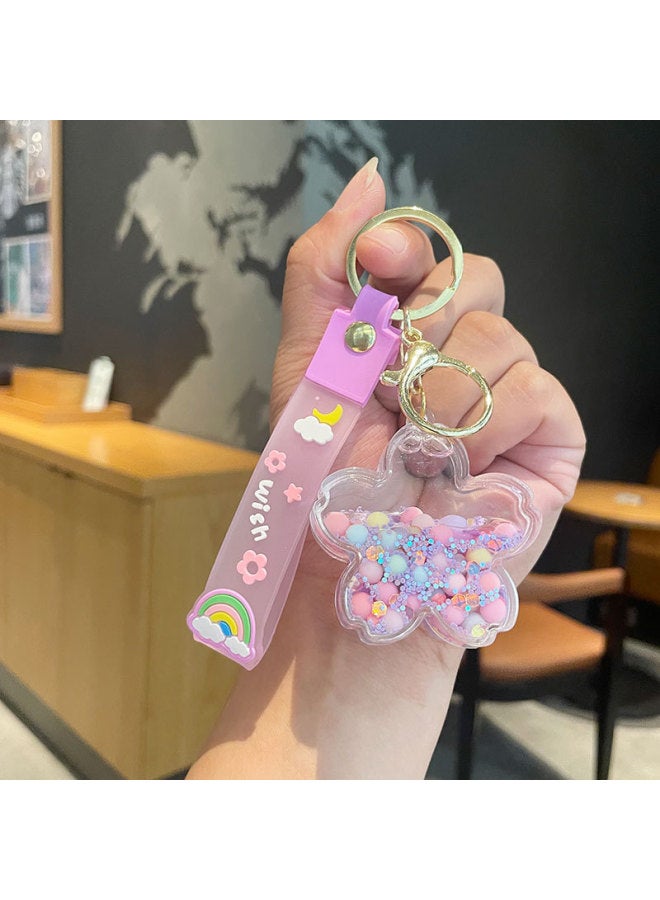 Oil-in Quicksand Bottle Eternal Flower Key Chain Pendant Cute Luminous Key Chain Pendant Children's Gifts