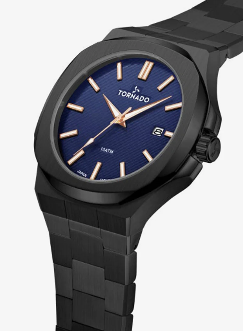 TORNADO Men's Stainless Steel Analog Watch T21001-XBXNK - 43 mm