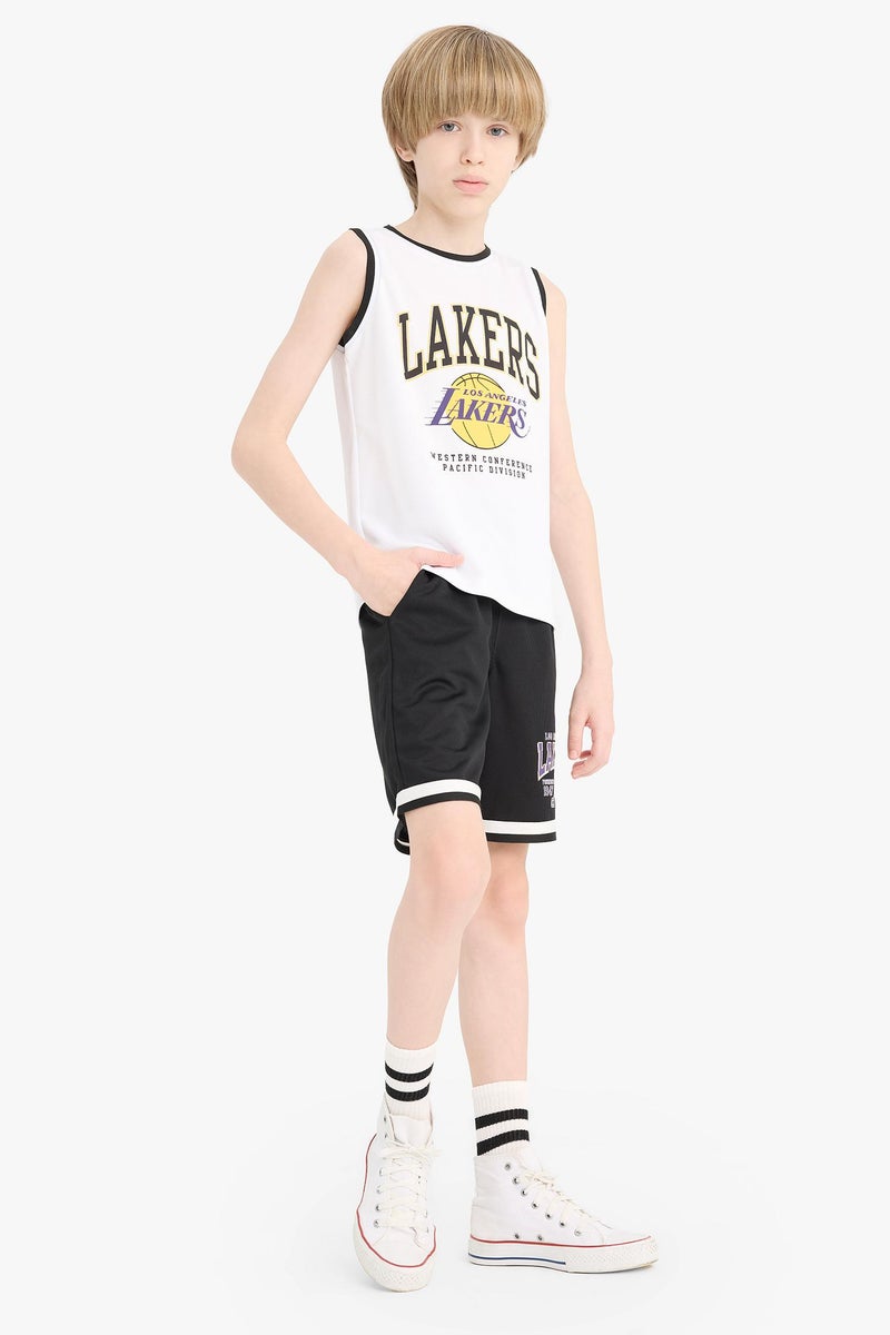 DeFacto Black Boy NBA Los Angeles Lakers Licensed Shorts Casual - Image 2