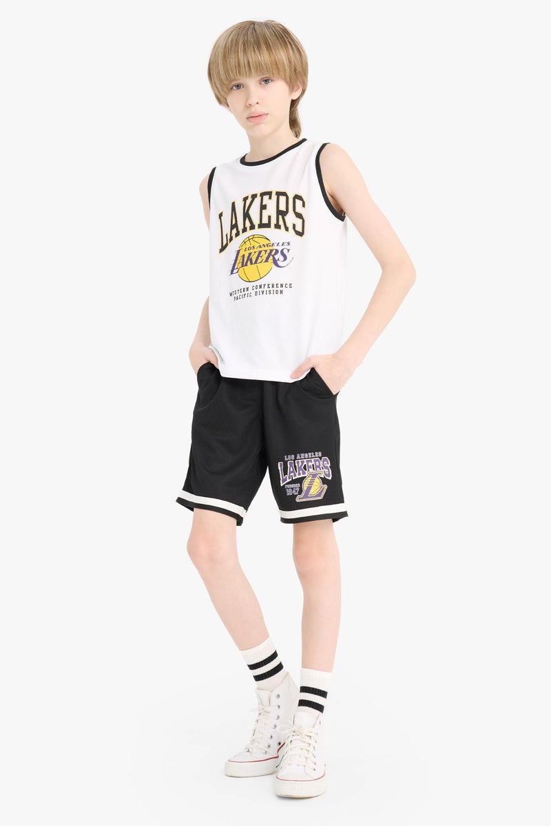 DeFacto Black Boy NBA Los Angeles Lakers Licensed Shorts Casual - Image 1