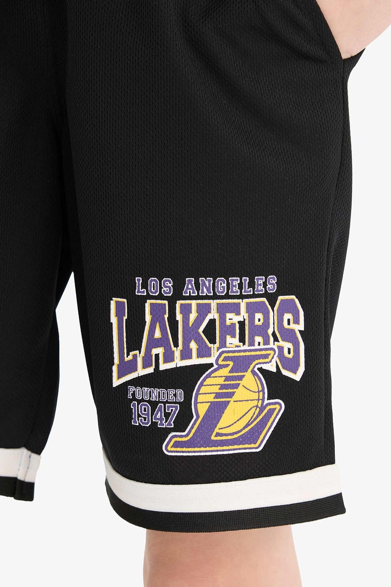 DeFacto Black Boy NBA Los Angeles Lakers Licensed Shorts Casual - Image 4