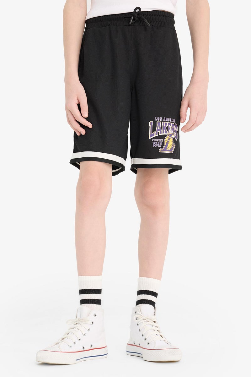 DeFacto Black Boy NBA Los Angeles Lakers Licensed Shorts Casual - Image 3
