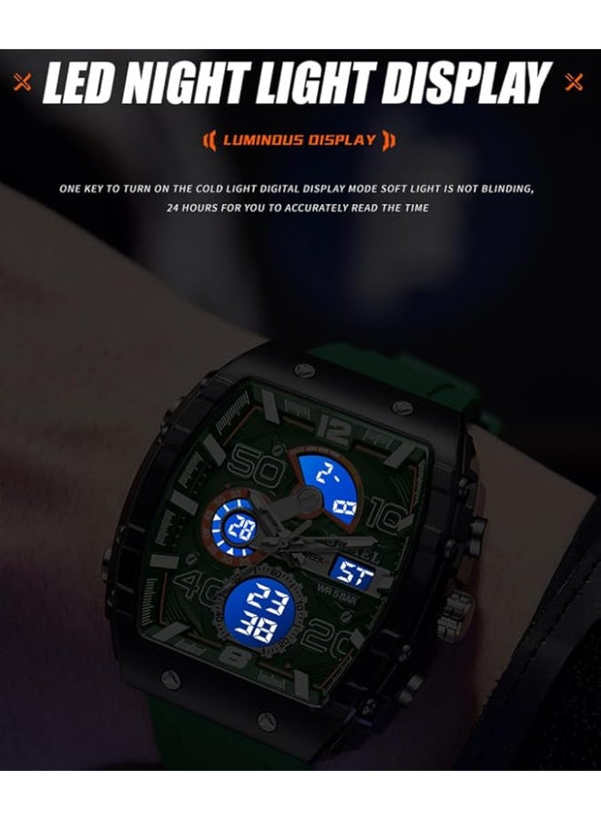 SMAEL Men's Display Watches Sports Outdoor Waterproof Luminous Multi Function Watch Date Face Alarm Stopwatch for Men - Image 3