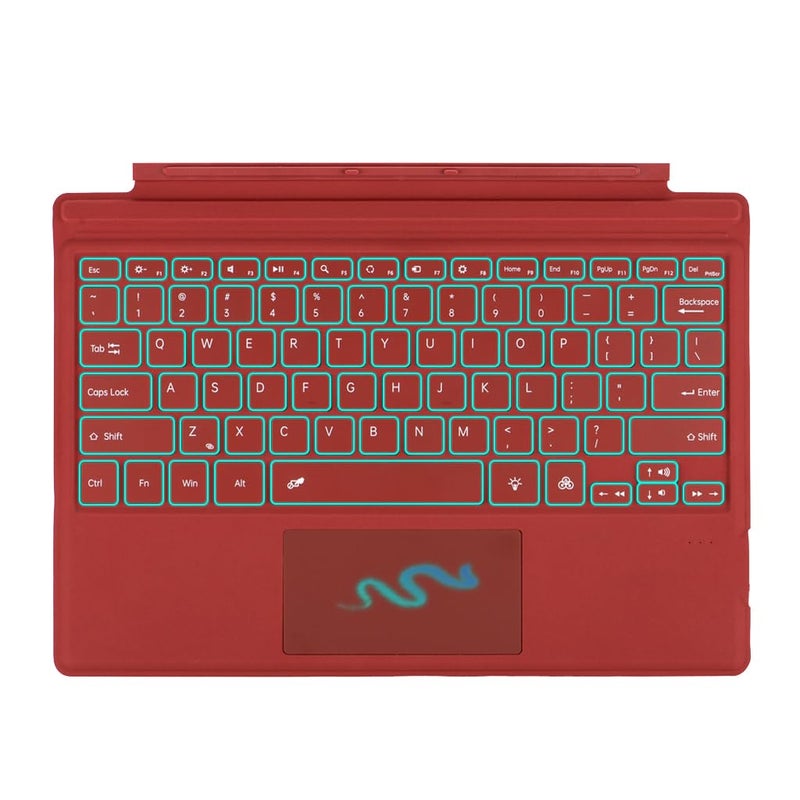 TECPHILE Bluetooth Micro Soft Surface Keyboard for Surface Pro 7 Plus / 7/6/ 5/4/ 3, Smart Large Touchpad, 7-Colors Backlit, Magnetic Attachment, Long Battery Life, Portable - Image 4