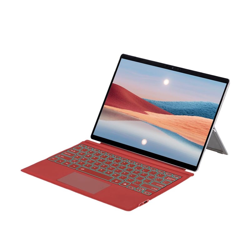 TECPHILE Bluetooth Micro Soft Surface Keyboard for Surface Pro 7 Plus / 7/6/ 5/4/ 3, Smart Large Touchpad, 7-Colors Backlit, Magnetic Attachment, Long Battery Life, Portable - Image 1