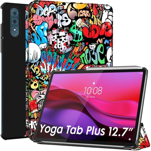 Robustrion Cover Case for Lenovo Yoga Tab Plus 12.7 inch Cover, Trifold Cover Case for Lenovo Yoga Tab Plus Cover 12.7 inch [Auto Sleep Wake Support] - Hippy - Image 1