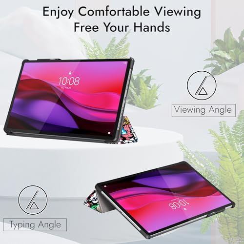 Robustrion Cover Case for Lenovo Yoga Tab Plus 12.7 inch Cover, Trifold Cover Case for Lenovo Yoga Tab Plus Cover 12.7 inch [Auto Sleep Wake Support] - Hippy - Image 5