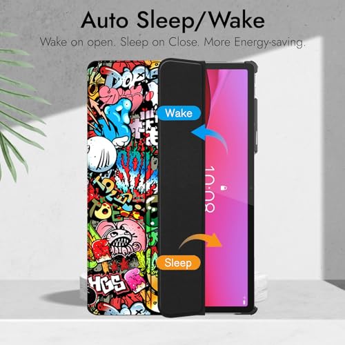 Robustrion Cover Case for Lenovo Yoga Tab Plus 12.7 inch Cover, Trifold Cover Case for Lenovo Yoga Tab Plus Cover 12.7 inch [Auto Sleep Wake Support] - Hippy - Image 3