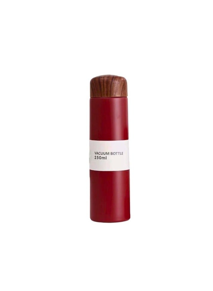 High Quality Stainless Steel Mini Water Cup With Wooden Design (red, 250ml) - Image 1