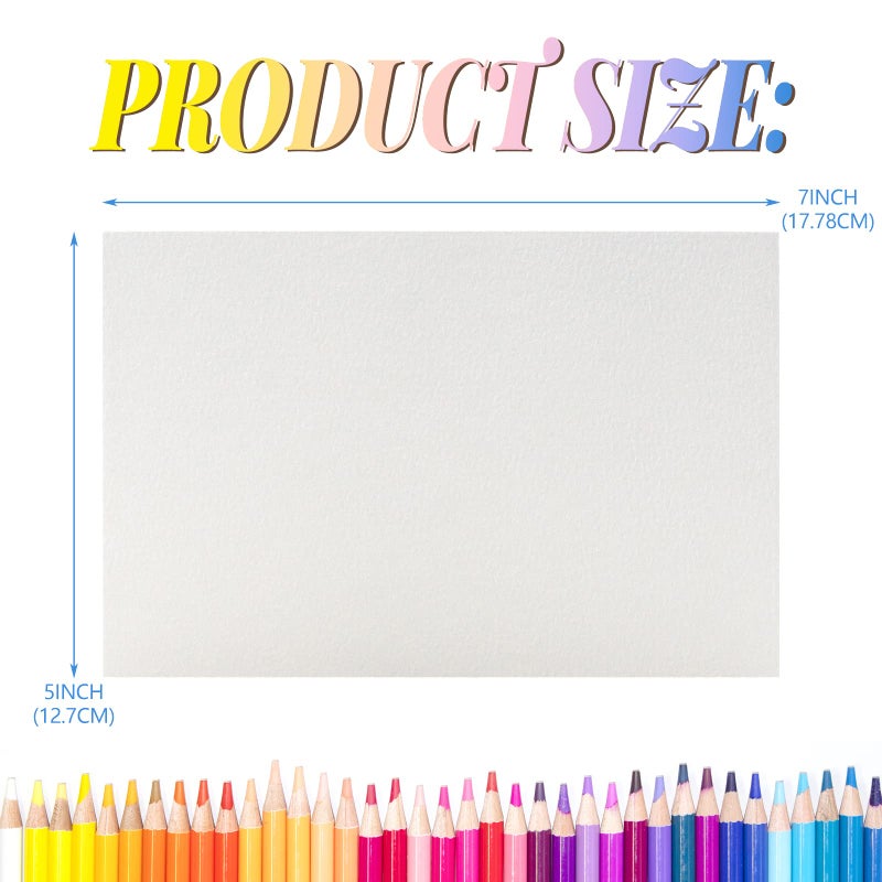 Fyess 120Pcs 100% Rag Cotton White Watercolor Paper 140lb Heavyweight Paper Watercolor Paper Cards Cold Press Paper Bulk Watercolor Drawing Student Artist for Kids,5 x 7 inch - Image 2