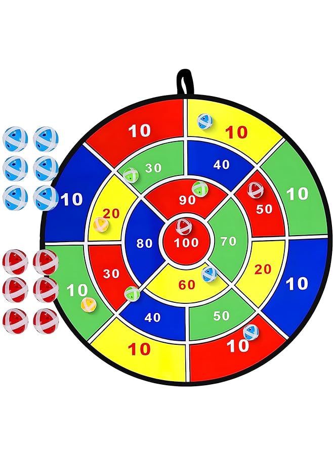 X spring Kids Dart Board Game Set Dart Board For Kids With 12 Sticky Balls Indoor Outdoor Yard Party Sports Game Toys Classic Toy Party Favor Great Gift For Boys Girls Ages 3 Year Old And Up - Image 1