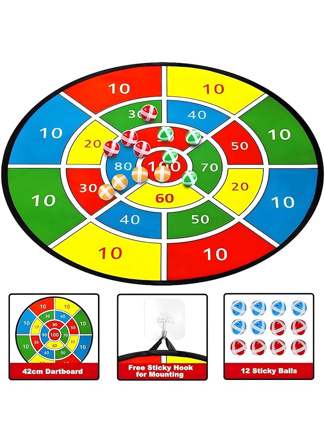 X spring Kids Dart Board Game Set Dart Board For Kids With 12 Sticky Balls Indoor Outdoor Yard Party Sports Game Toys Classic Toy Party Favor Great Gift For Boys Girls Ages 3 Year Old And Up - Image 3