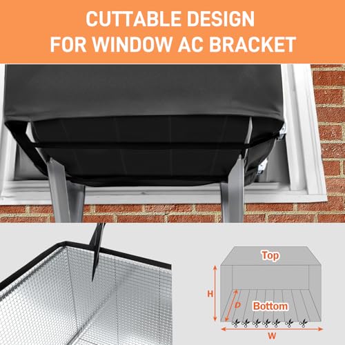 TOHONFOO Window Air Conditioner Covers for Outside Unit for Winter Insulation, 21"W x 16"D x 15"H, Waterproof & Windfroof AC Covers for Outside Window Units with 3 Layers Insulation - Black - Image 4