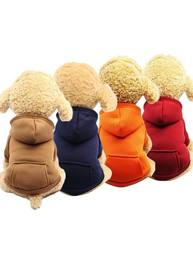 erorex 4 Pack Dog Fall Clothes Dog Hoodie Blank Puppy Sweaters for Small Dogs Boy Male Girl for-Dog Pet Winter Dog Clothes Warm Sweatshirt Coat Chihuahua (Large) - Image 1