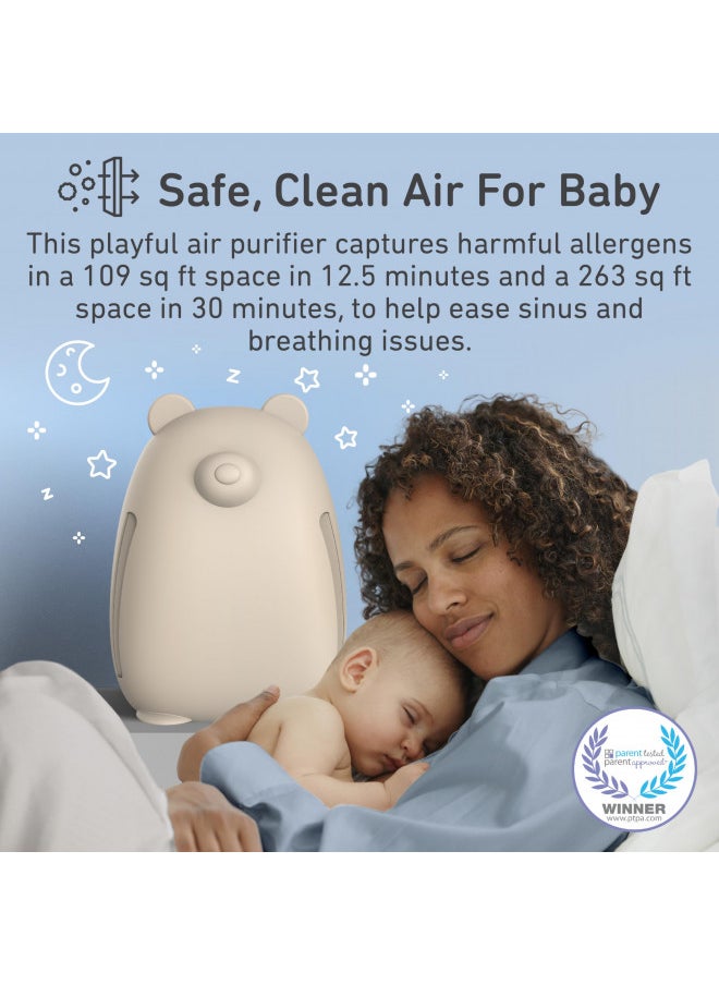 Pure Enrichment Pure Enrichment® PureBaby® Kids Bear Air True HEPA Air Purifier - Energy Star Rated, 4 Stage Air Filtration, UV-C Light & Night Light for Medium-Large Rooms - Baby Nurseries, Kid Bedrooms (Sweet Oat)  - Image 2