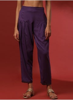 Abhishti Regular salwar pants with printed hem-fuchsia  - Image 1