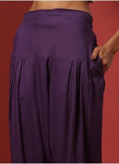 Abhishti Regular salwar pants with printed hem-fuchsia  - Image 4