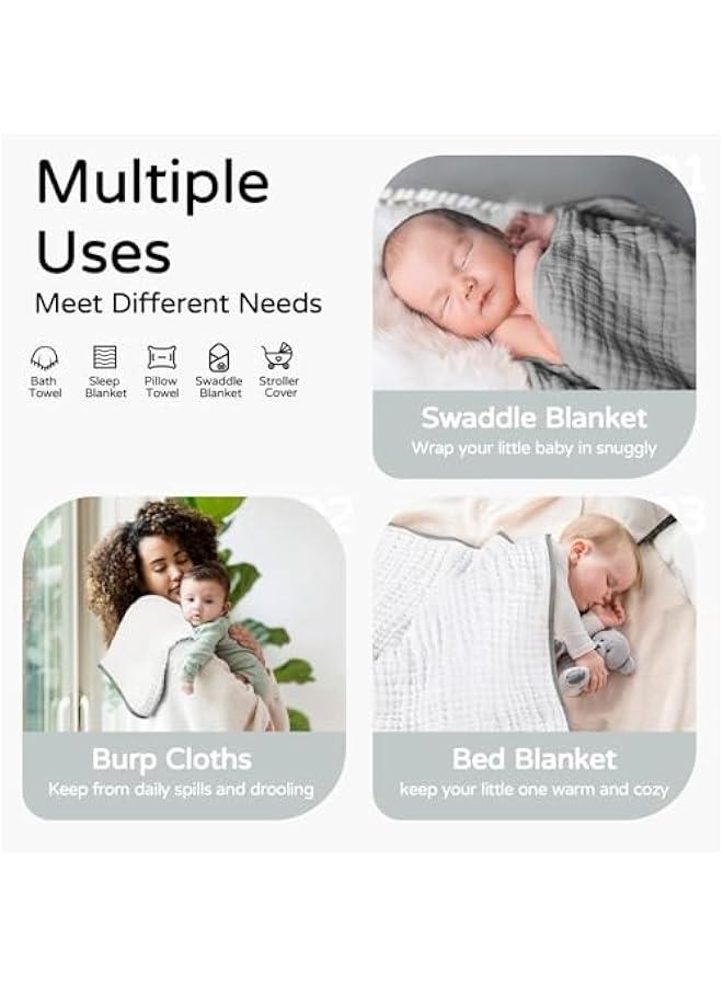 Hooded Baby Towels for Newborn 2 Pack 100% Muslin Cotton Baby Bath Towel with Hood for Babies, Infant, Toddler and Kids, Large 32x32Inch, Soft and Absorbent Newborn Essential - Image 3