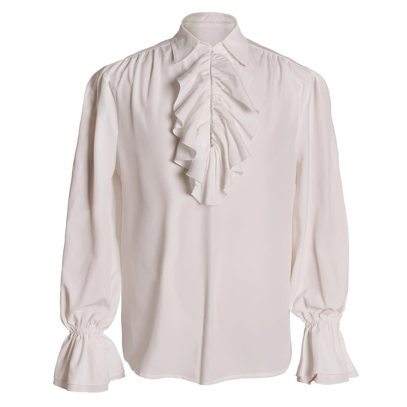 IWQBQ Men's Pirate Shirt Renaissance Victorian Blouse Medieval Vampire Top with Ruffled Collar(Z3241,S) - Image 4