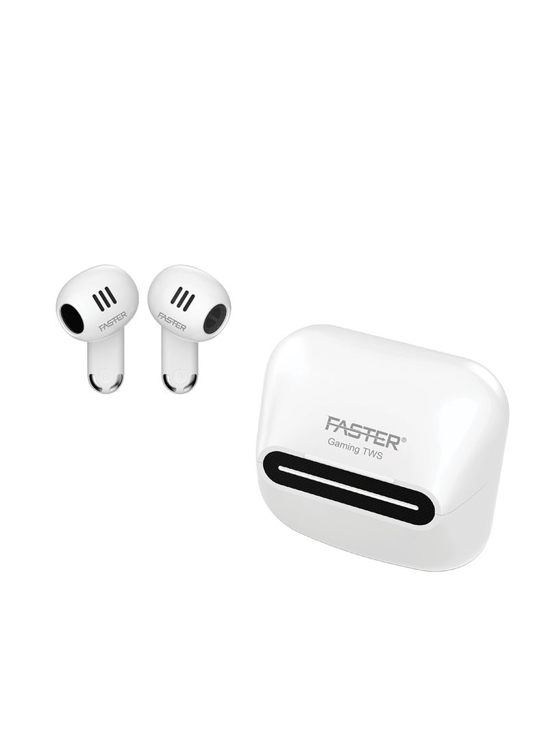 Faster - TG 550 Wireless Earbuds with Noice Cancellation - 6 Hours Playtime with Bluetooth 5.3 - HiFi Stereo Sound Airpods - Gaming Mode with Ultra-Low Latency - Bluetooth Earphones For Exercise, Gym - Compatible with iPhone & Android - Image 1
