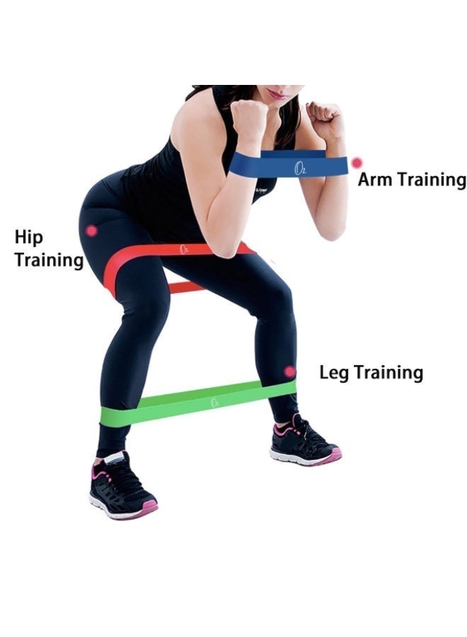 O2. Resistance Bands Set, 5pcs Assorted Pounds Strength Training Exercise Resistance Loops Stretch Bands, Gym Fitness Yoga Workout Resistance Loops Bands for Arm Legs and hips - Image 5