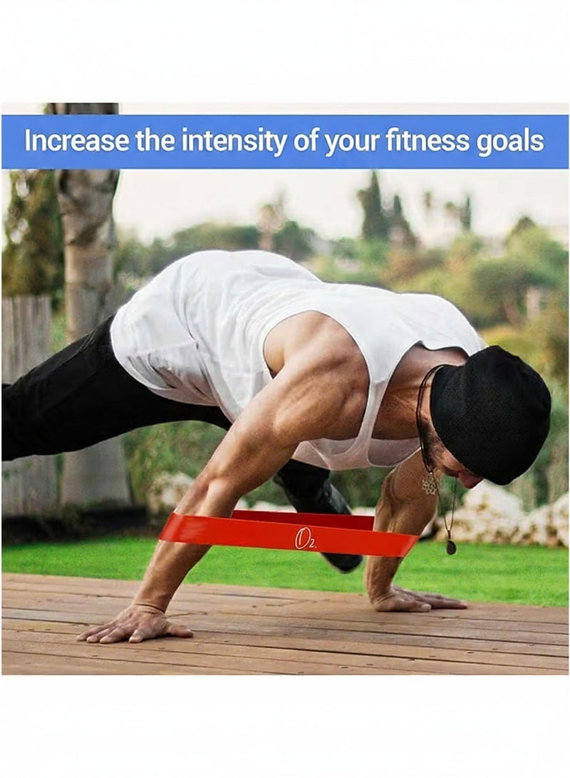 O2. Resistance Bands Set, 5pcs Assorted Pounds Strength Training Exercise Resistance Loops Stretch Bands, Gym Fitness Yoga Workout Resistance Loops Bands for Arm Legs and hips - Image 4