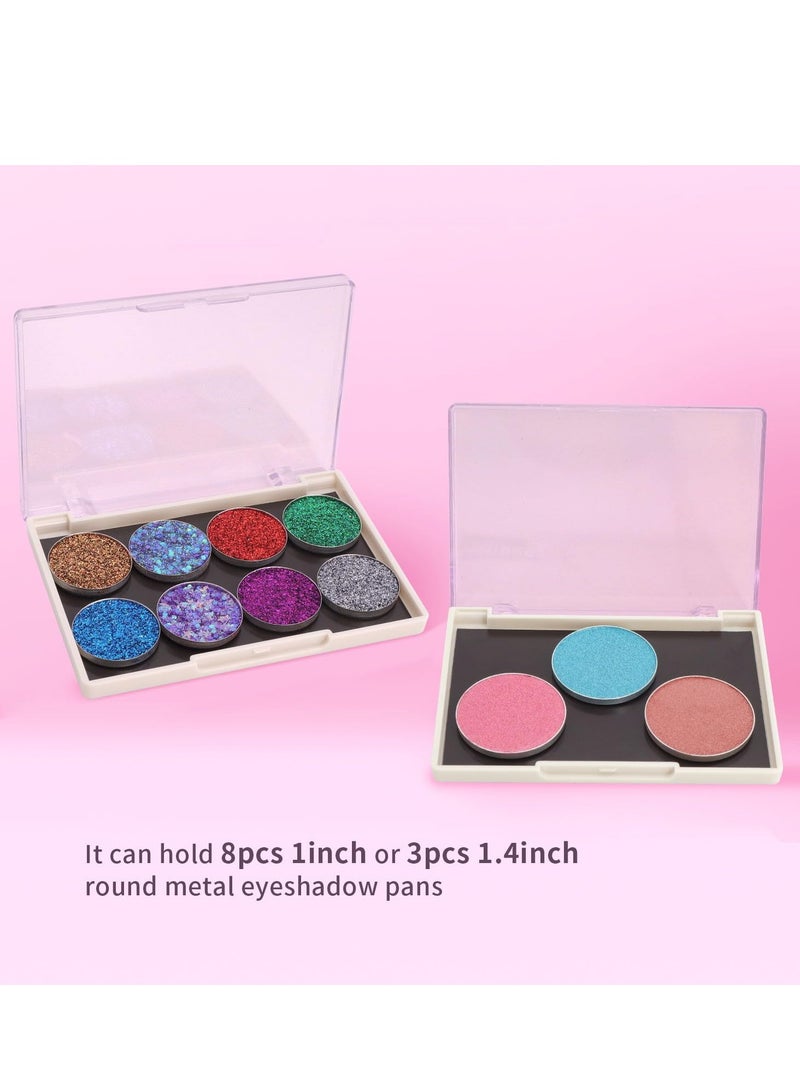 Excefore Magnetic Palette, 5 Pack Eyeshadow Pan Cosmetics Dispensing Storage Box, 4.37" x 3.03” Magnetic Empty Palette with Divider, for DIY Eyeshadow Lipstick Blush Powder Pigment, White - Image 3