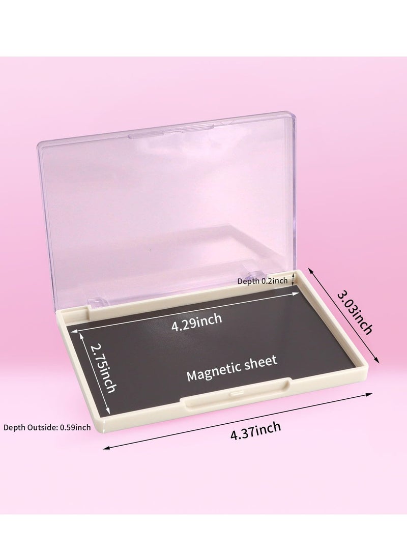 Excefore Magnetic Palette, 5 Pack Eyeshadow Pan Cosmetics Dispensing Storage Box, 4.37" x 3.03” Magnetic Empty Palette with Divider, for DIY Eyeshadow Lipstick Blush Powder Pigment, White - Image 2